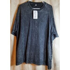 #696 Brand New With Tags Men's Vintage Fullfitall Black Acid Wash Shirt Size XL